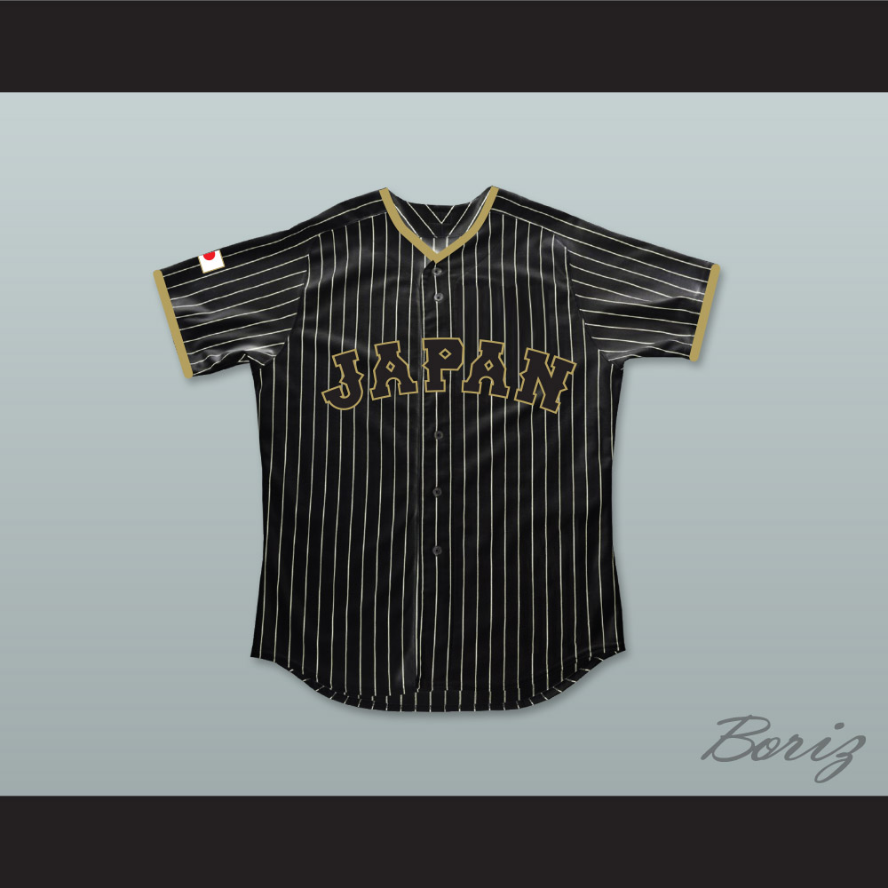 Shohei Ohtani 16 Japan Samurai Black Pinstriped Baseball Jersey 2 — BORIZ
