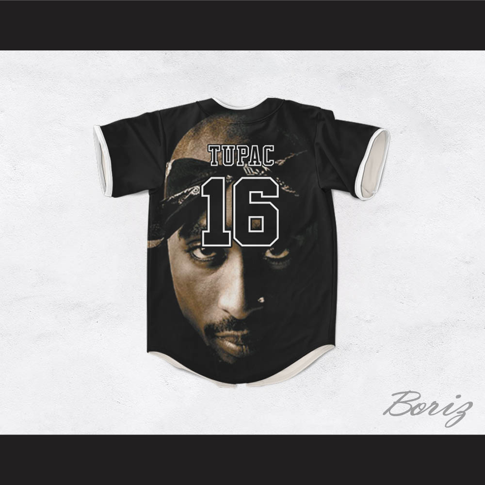 Tupac Shakur 16 Tribute White Sleeves Baseball Jersey — BORIZ