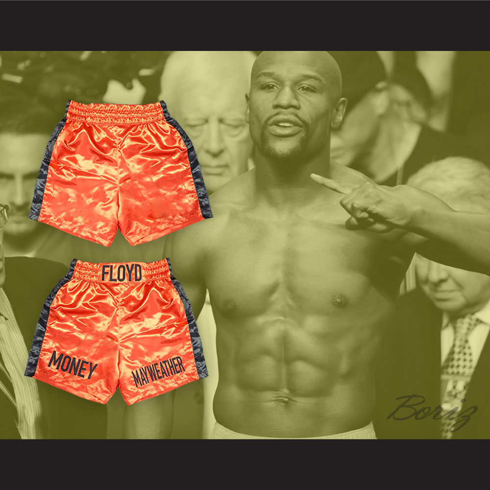 Floyd 'Money' Mayweather Jr. Orange Boxing Shorts — BORIZ