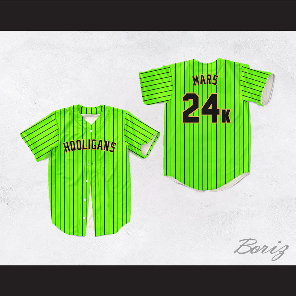 Hooligans 24K Neon Green Baseball Jersey — BORIZ