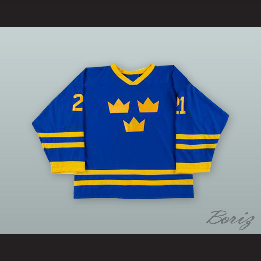 Peter Forsberg 21 Sweden National Team Blue Hockey Jersey — BORIZ
