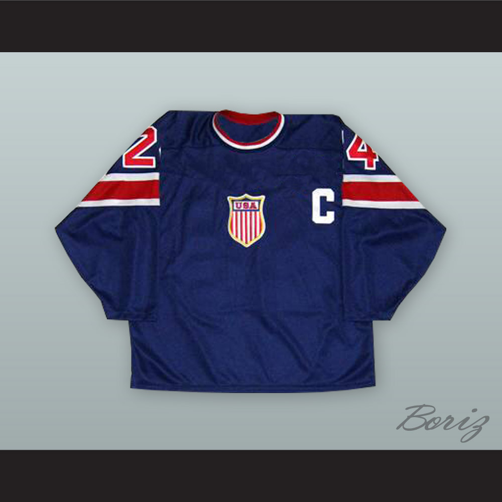 1932 Throwback Chris Chelios 24 USA National Team Dark Blue Hockey