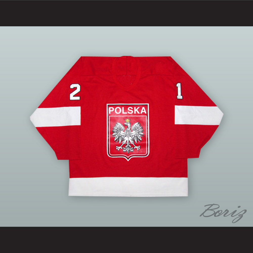 Team Poland Red Ice Hockey Jersey Custom Name and Number