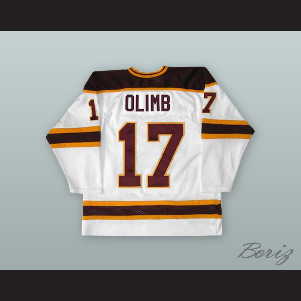 Larry Olimb 17 University of Minnesota Golden Gophers White Hockey Jersey —  BORIZ