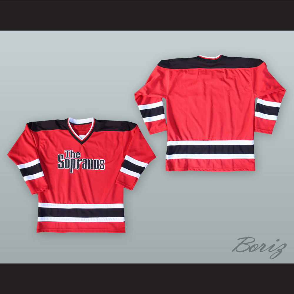 Vintage y2k hbo show the sopranos red hockey jersey - Depop