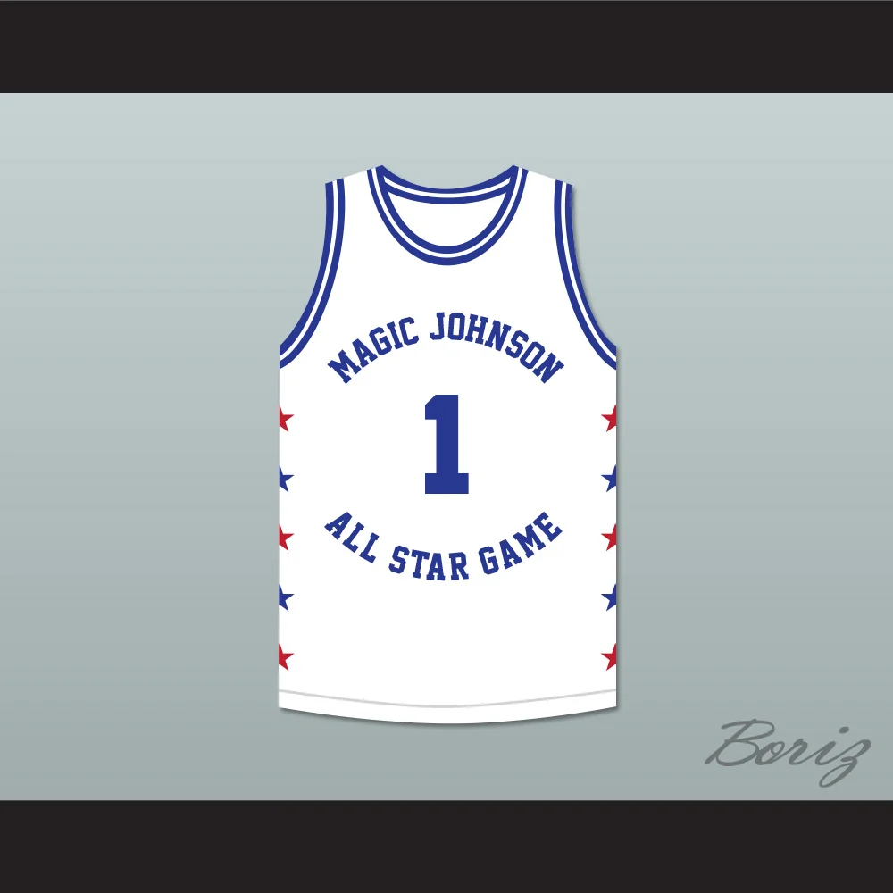 Muggsy Bogues 1 Magic Johnson All Star Game White Basketball Jersey
