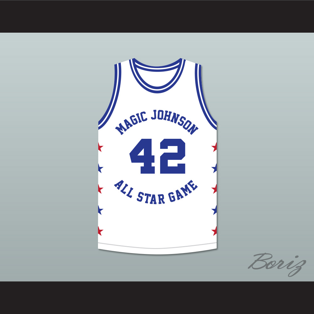 Roy Tarpley 42 Magic Johnson All Star Game White Basketball Jersey