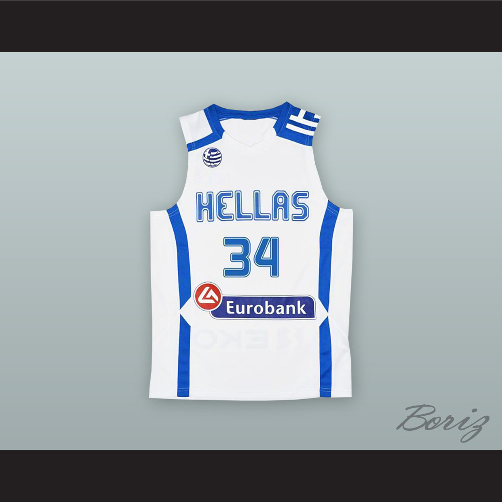 Giannis Antetokounmpo #34 Greece Basketball Jersey White - Top Smart Design