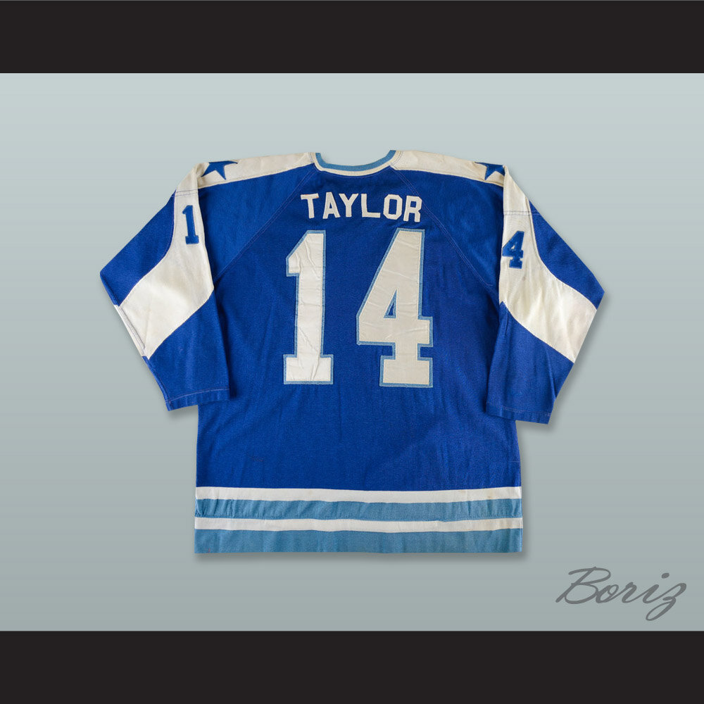 Ted Taylor 14 WHA Houston Aeros Blue Hockey Jersey — BORIZ
