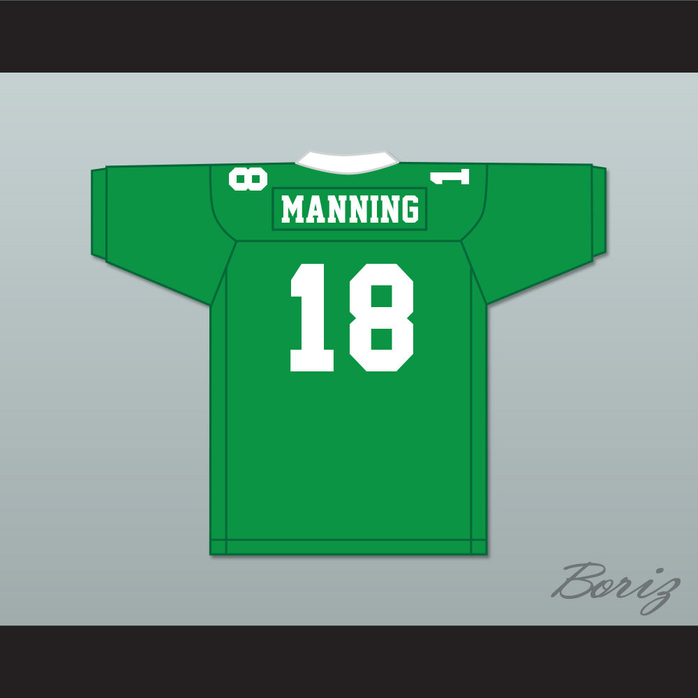 Peyton Manning 18 Isidore Newman High School Green Football Jersey ...