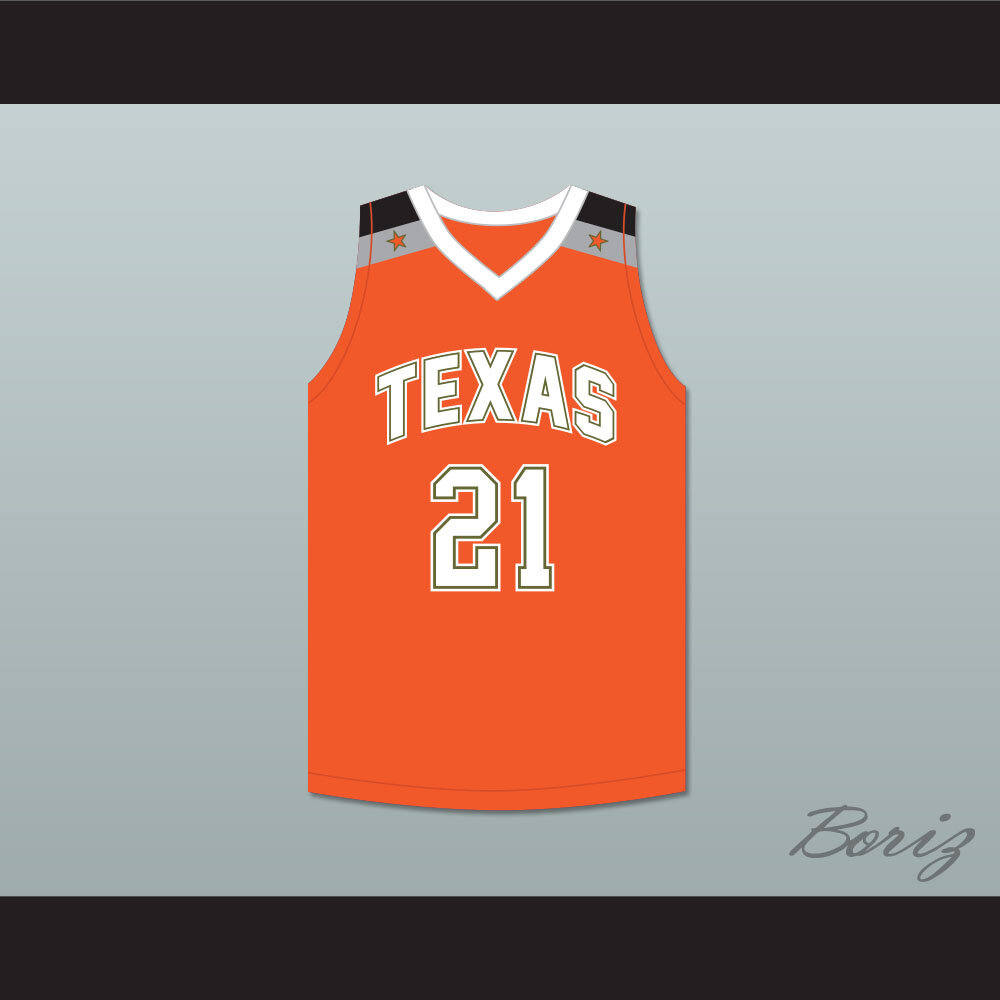 Player 21 Texas D1 Ambassadors AAU Orange Basketball Jersey 1 — BORIZ