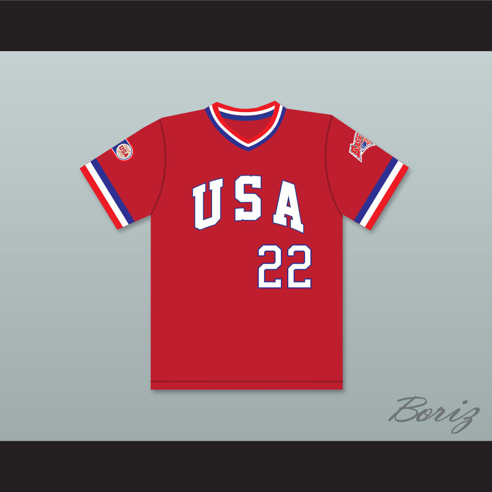 Custom Red USA Baseball Jersey