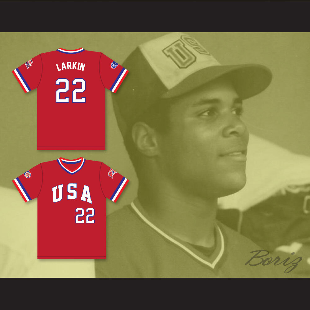 Barry Larkin 22 1984 USA Team Red Baseball Jersey — BORIZ