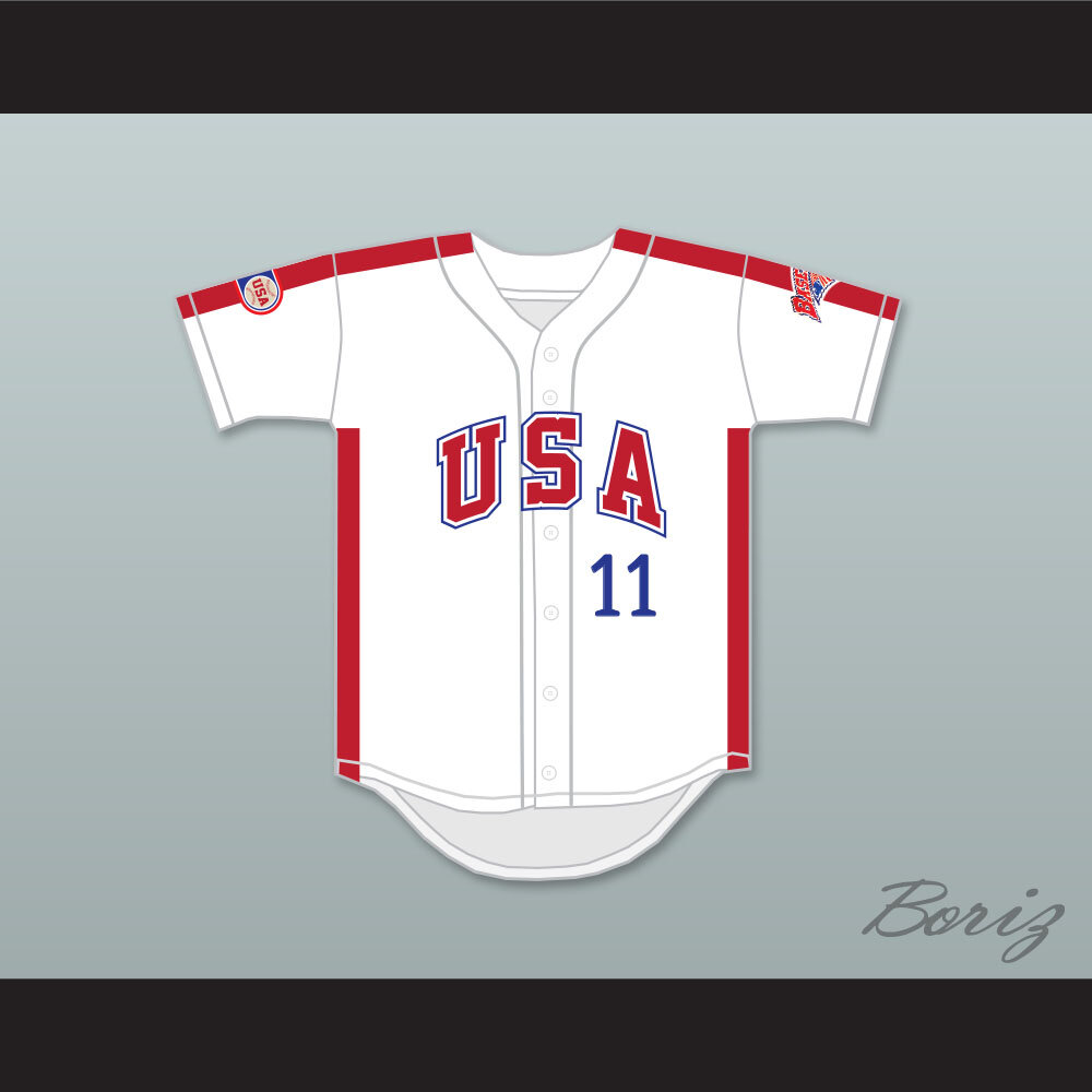 Mike Dunne 11 1984 USA Team White Button Down Baseball Jersey — BORIZ