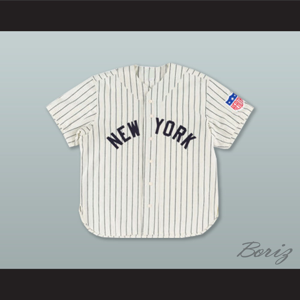 New York Black Yankees 5 Negro League White Pinstriped Baseball