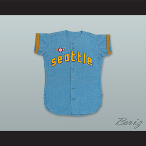 Ron Plaza 7 Seattle Pilots Light Blue Baseball Jersey — BORIZ