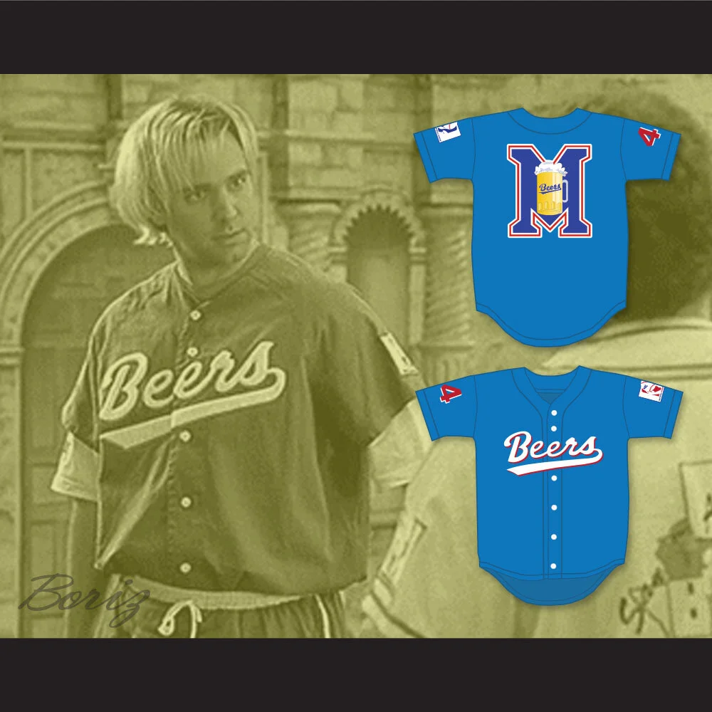 Joe Cooper 44 Milwaukee Beers Logo BASEketball Blue Baseball Jersey — BORIZ