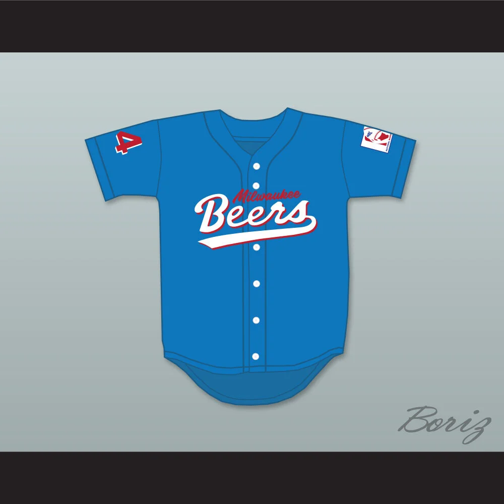 Joe Cooper 44 Milwaukee Beers Logo Deluxe BASEketball Blue Baseball
