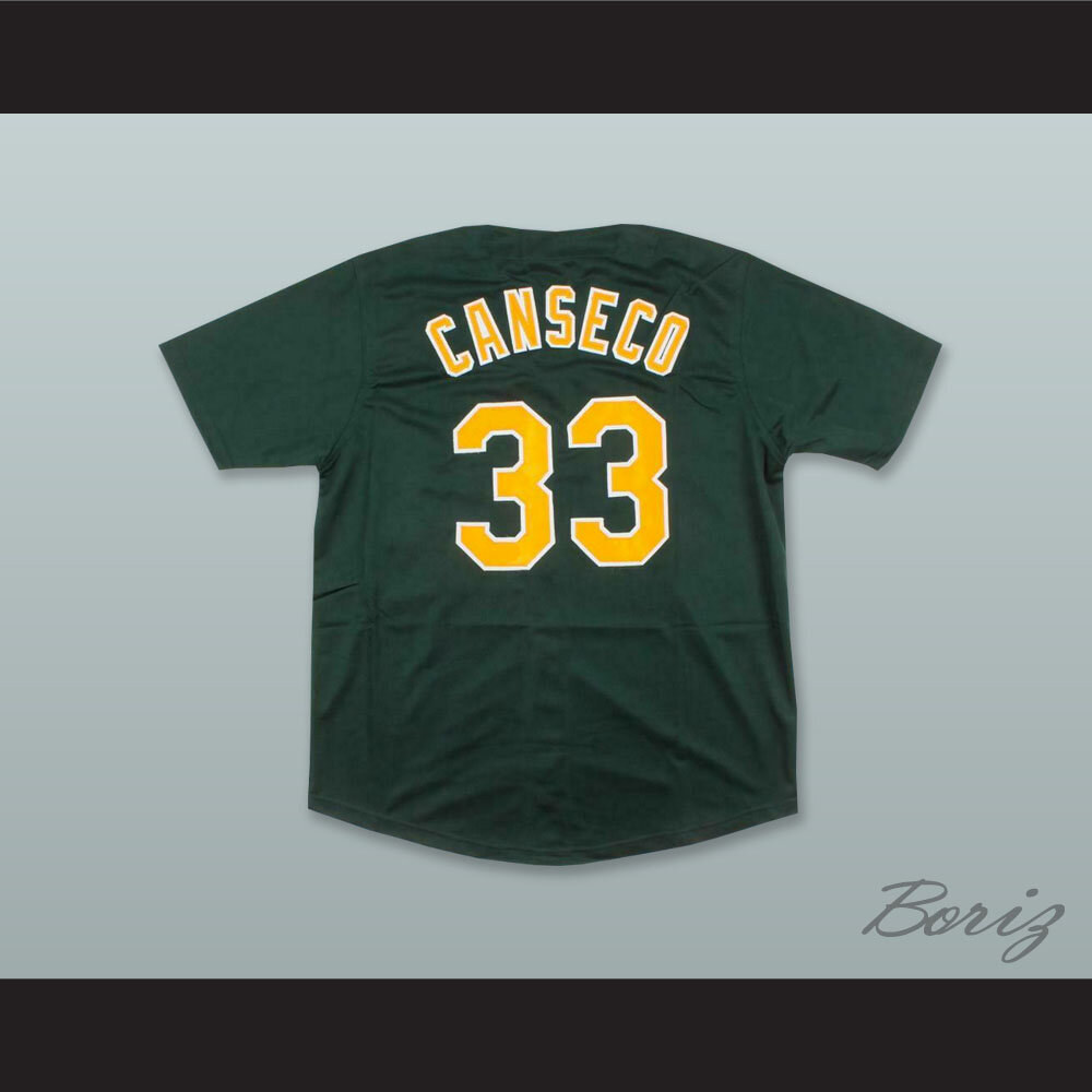 J Canseco 33 Dark Green Button Down Baseball Jersey — BORIZ