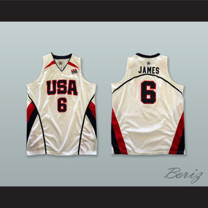 Lebron James 6 USA White Basketball Jersey — BORIZ