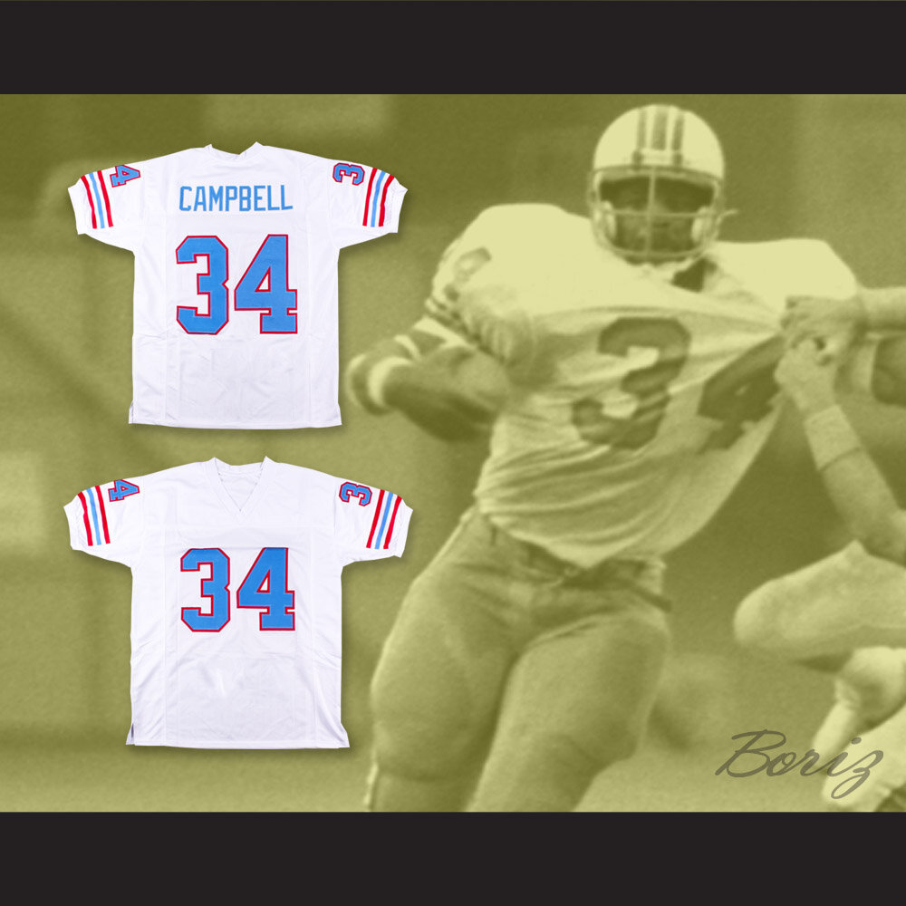 Limited Men's Earl Campbell White Road Jersey - #34 Football