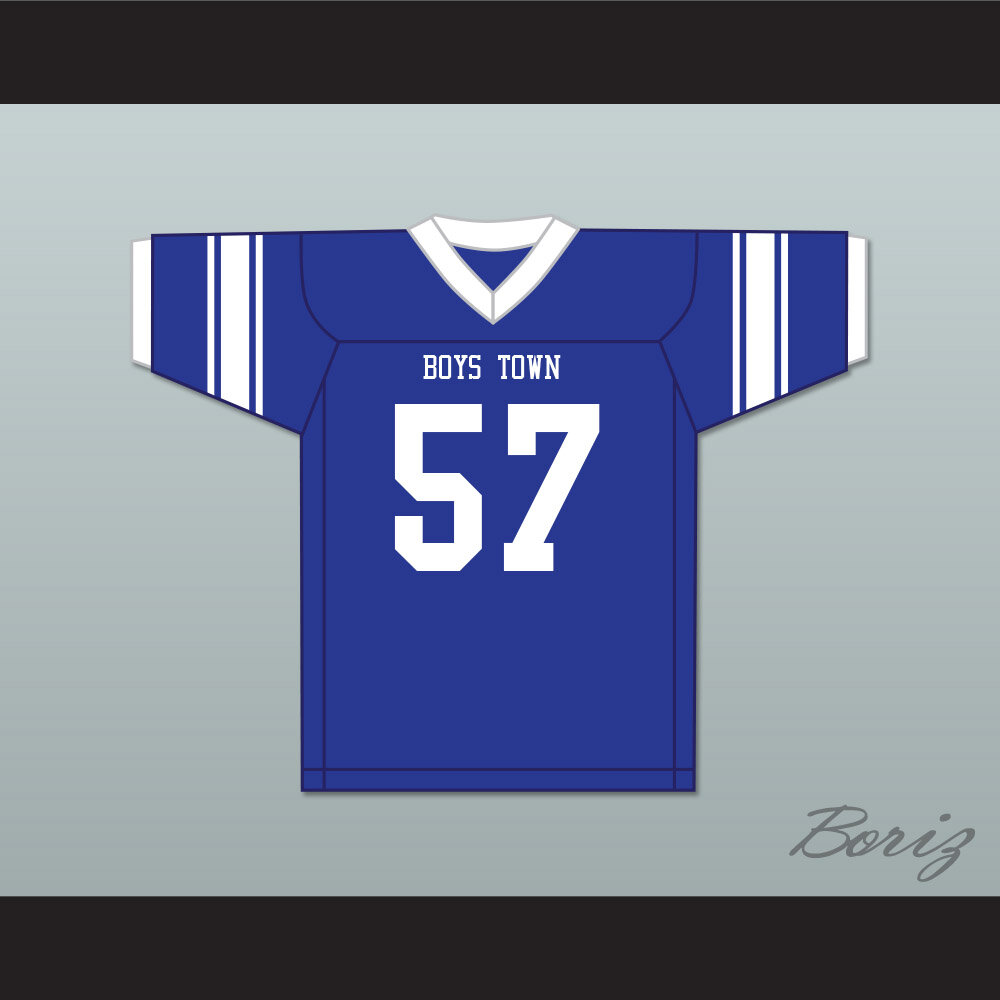 Shaquil Barrett 57 Boys Town High School Cowboys Blue Football Jersey 4 —  BORIZ