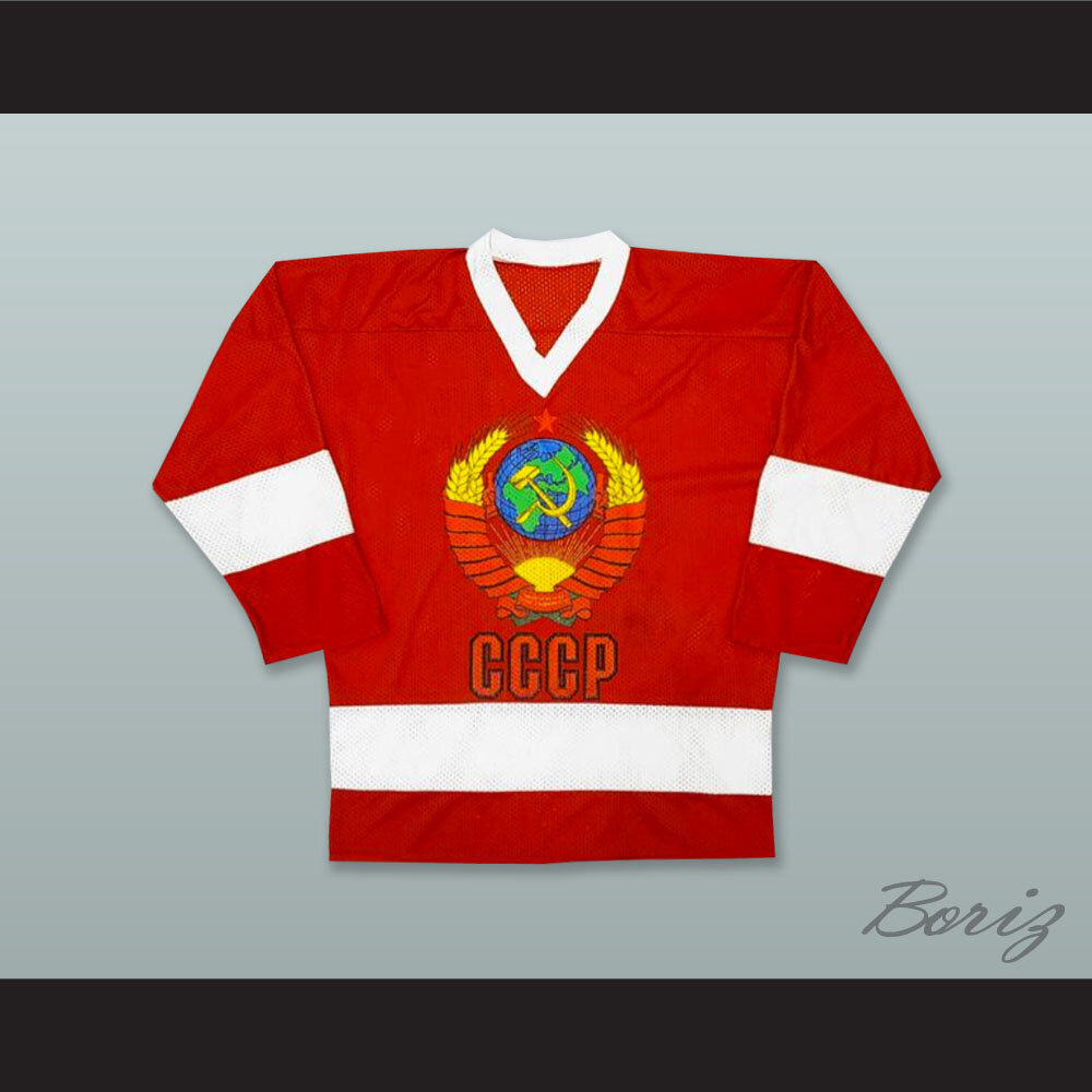 Vladislav Tretiak 20 CCCP White Red and Blue Hockey Jersey — BORIZ