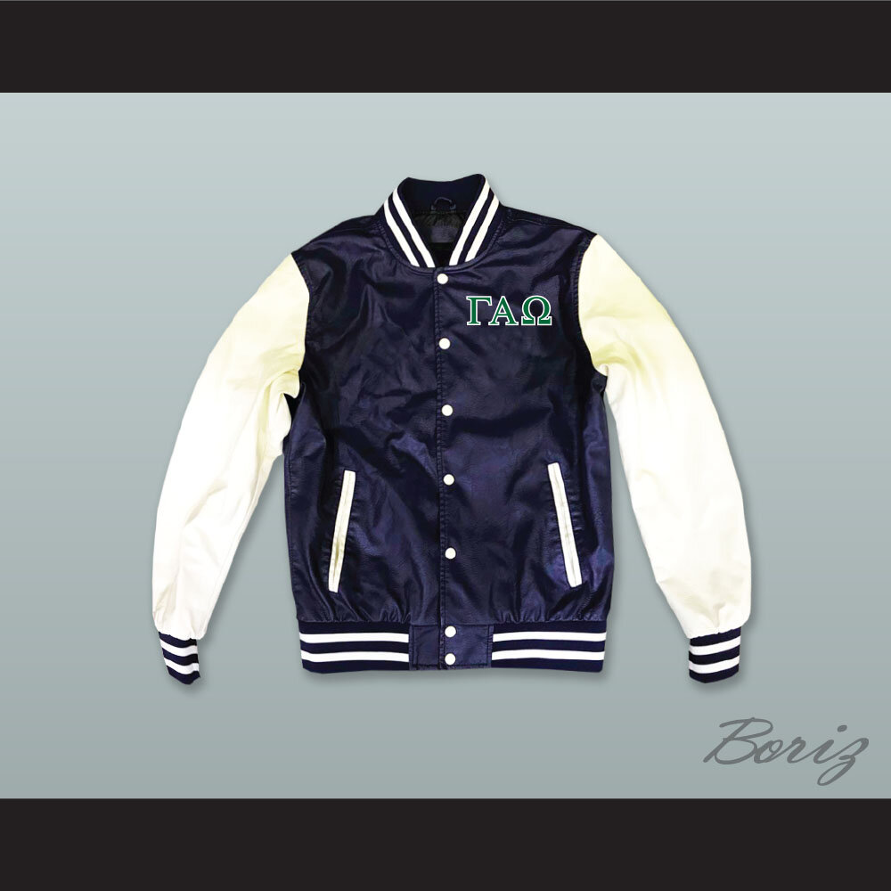 White and Navy Blue Letterman G Jacket