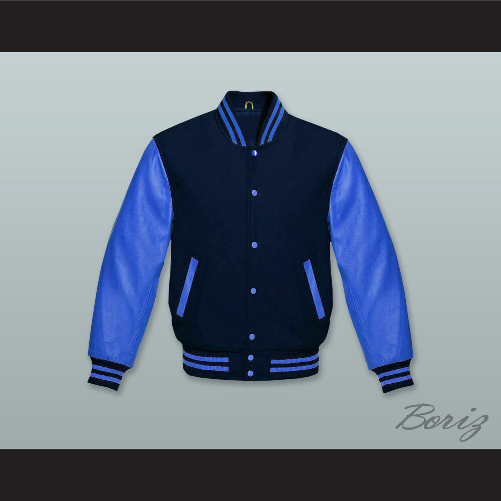 New York Yankees Varsity Navy Blue and White Jacket - HJacket
