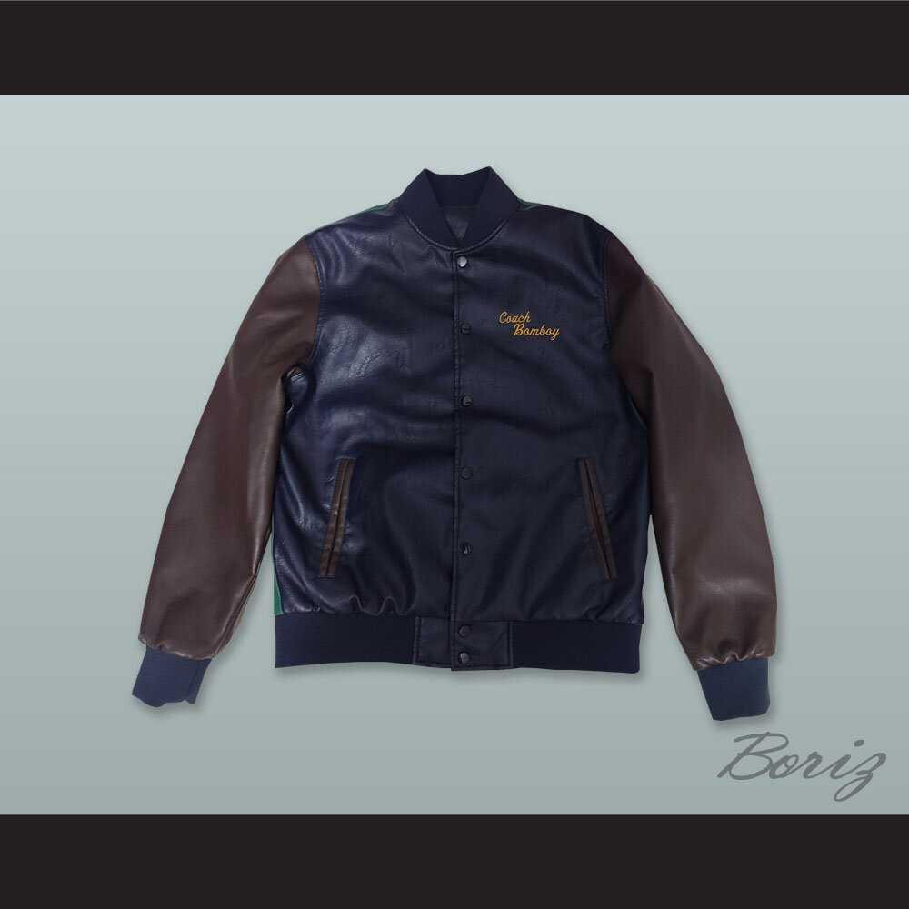Varsity Bomber Jacket - Embroidered Letterman Jacket, Brown