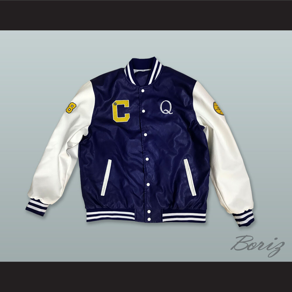 Quincy McCall 22 Crenshaw High School Basketball Blue and White Lab Leather  Varsity Letterman Jacket Class of 88 2