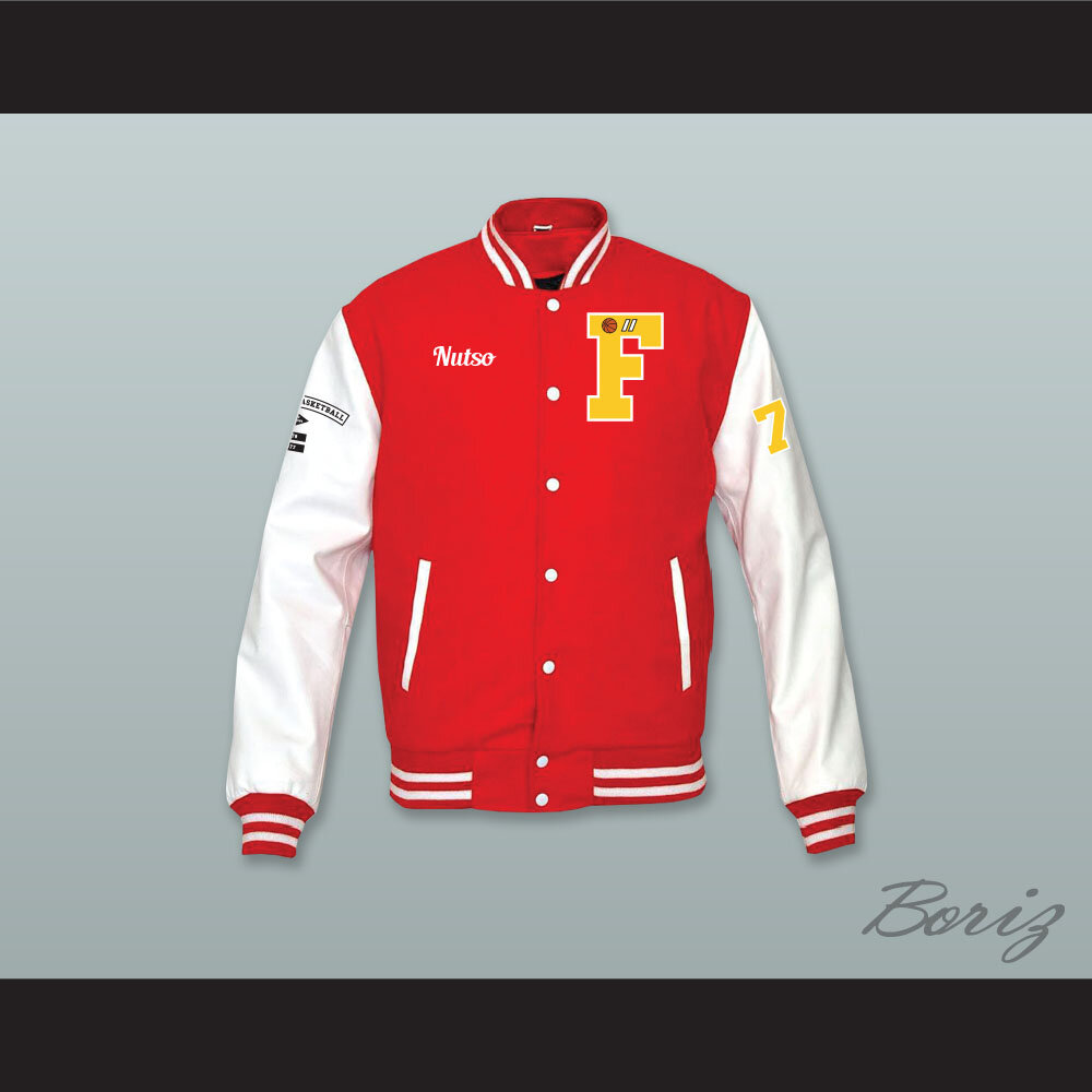 Nutso High School Basketball Red Wool and White Lab Leather