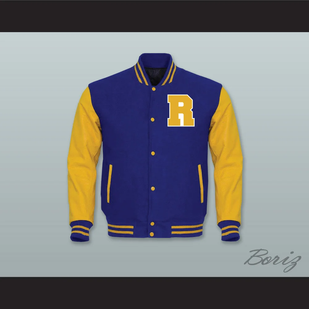 Riverdale Royal Blue Wool and Yellow Gold Lab Leather Varsity