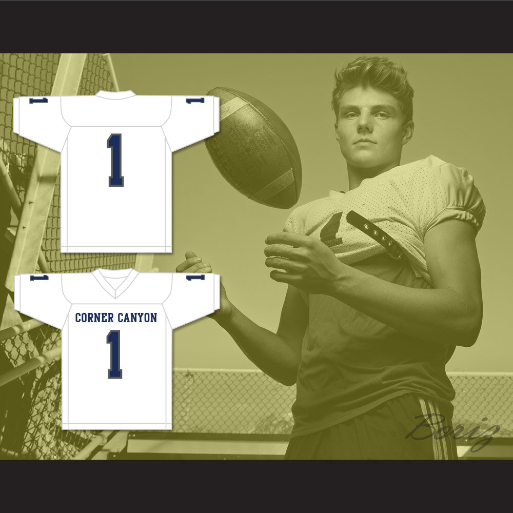 Zach Wilson 1 Corner Canyon High School Chargers White Football Jersey 1 —  BORIZ