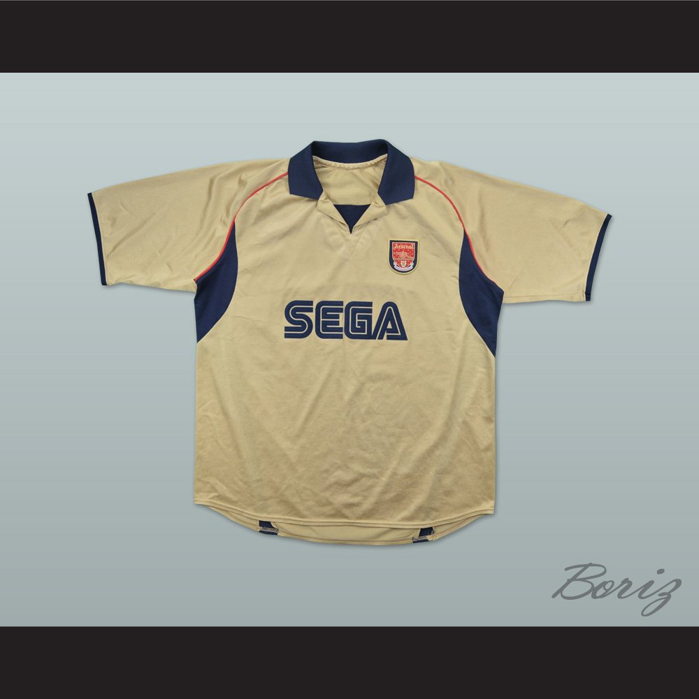 Sprællemand Woods Byttehandel 2001-2002 Arsenal London FC Old Gold Soccer Jersey — BORIZ