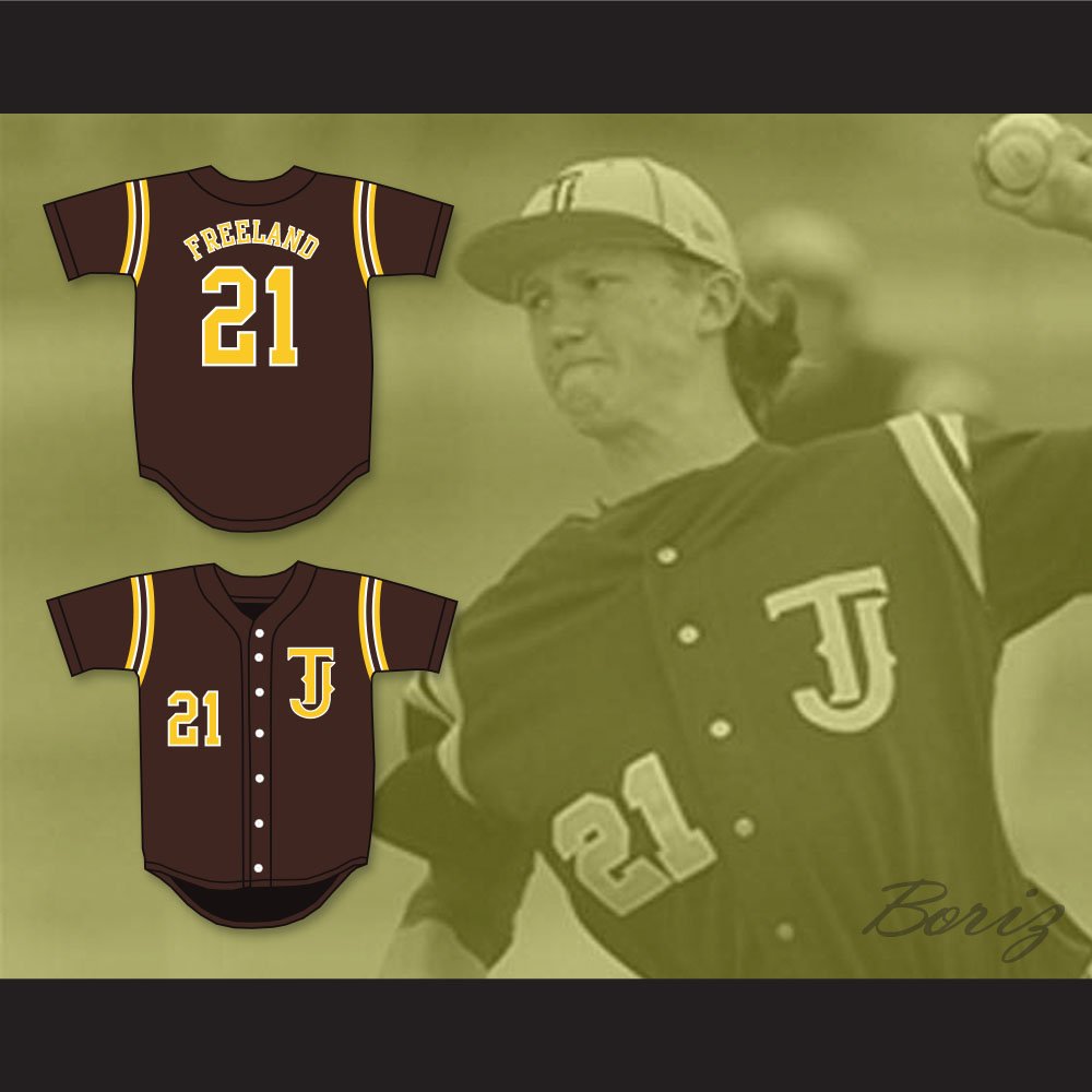 Kyle Freeland 21 Thomas Jefferson High School Spartans Brown Baseball Jersey  2 — BORIZ