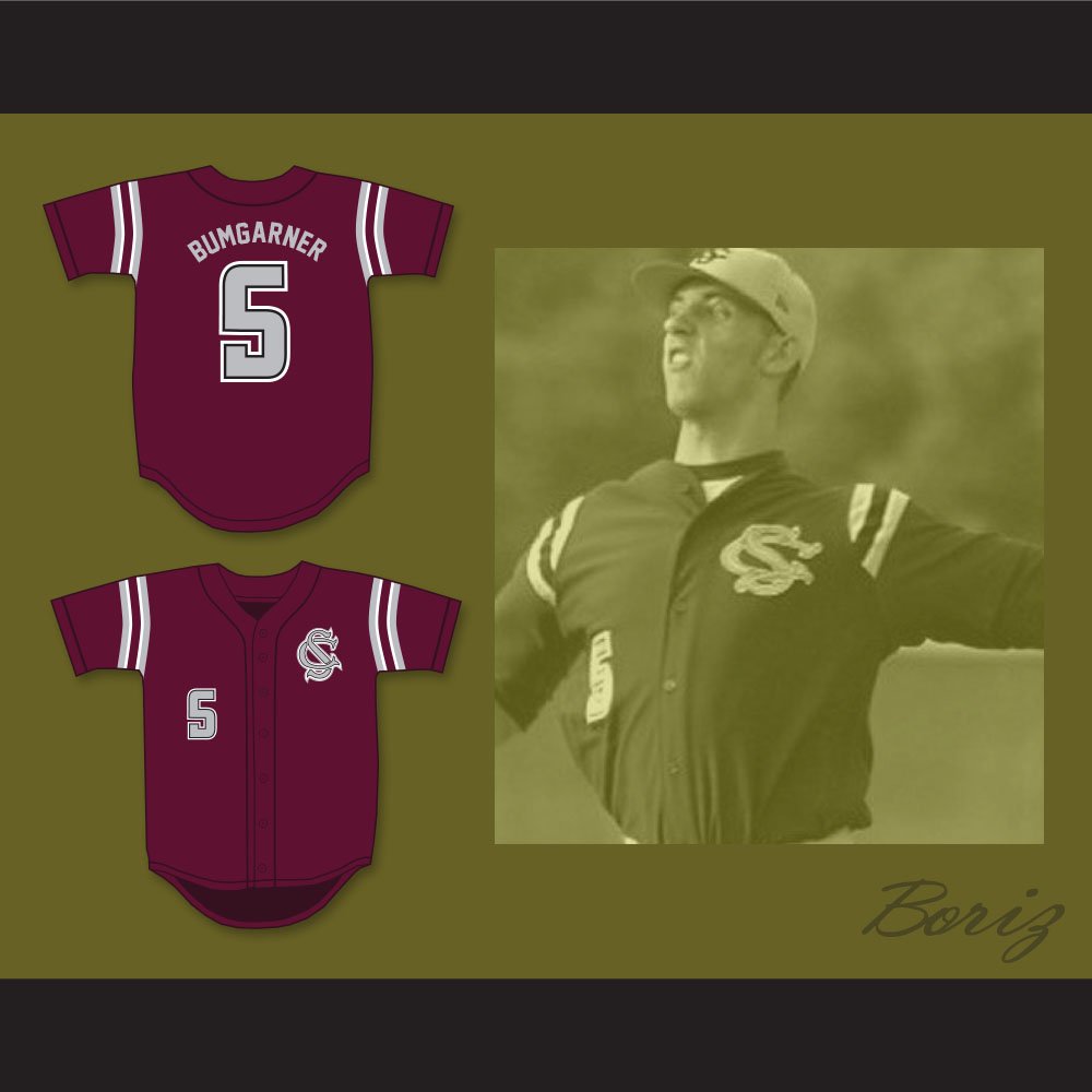 Madison Bumgarner 5 South Caldwell High School Spartans Maroon Baseball  Jersey 2 — BORIZ