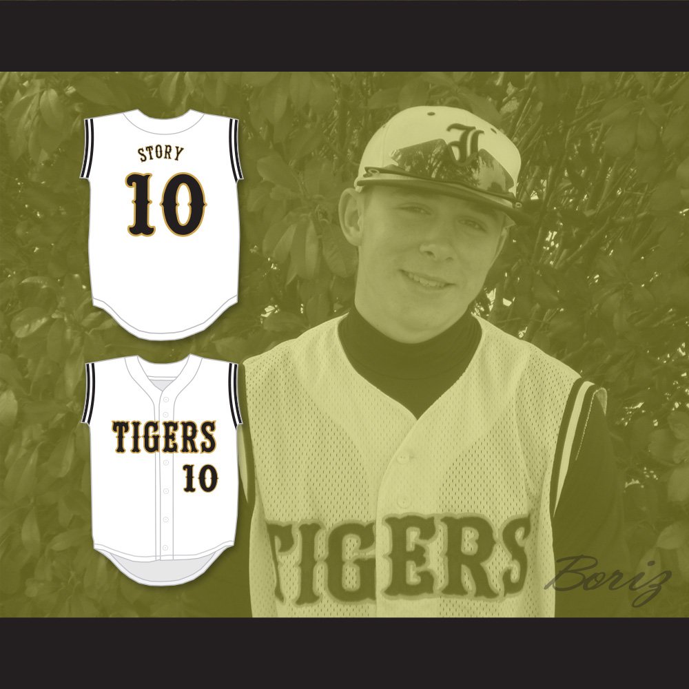 Trevor Story 10 Irving High School Tigers White Baseball Jersey 2 — BORIZ