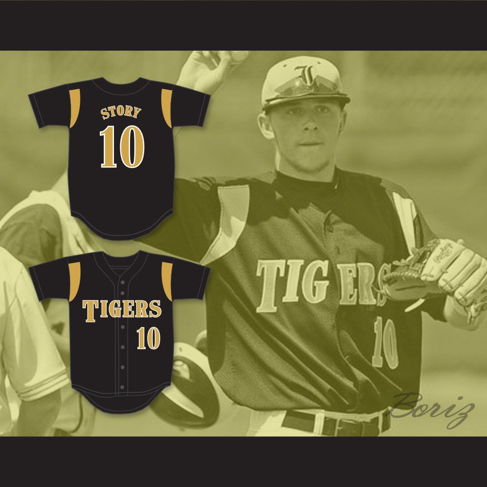 Trevor Story 10 Irving High School Tigers Black Baseball Jersey 2