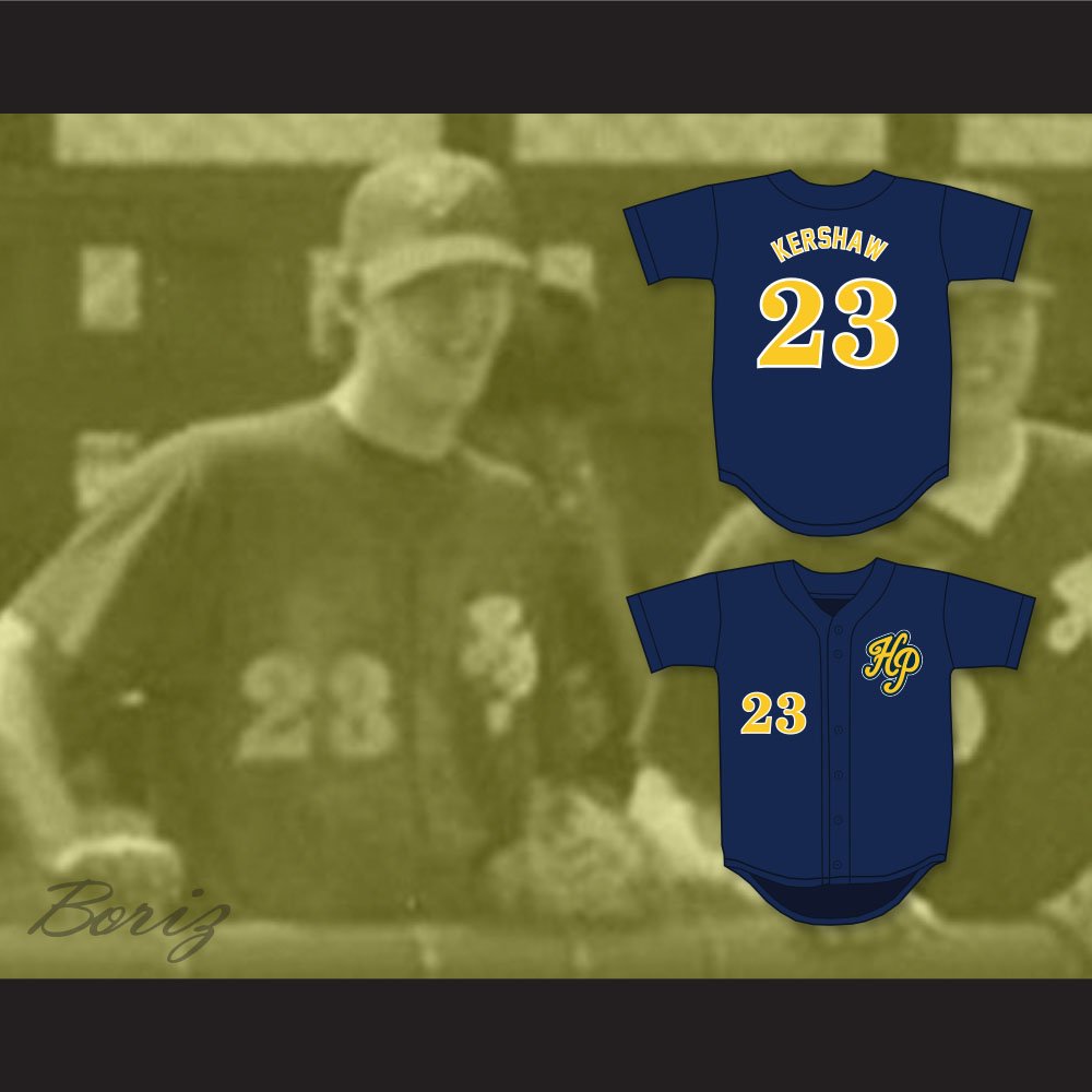 Clayton Kershaw 23 Highland Park High School Scots Navy Blue Baseball Jersey  2 — BORIZ