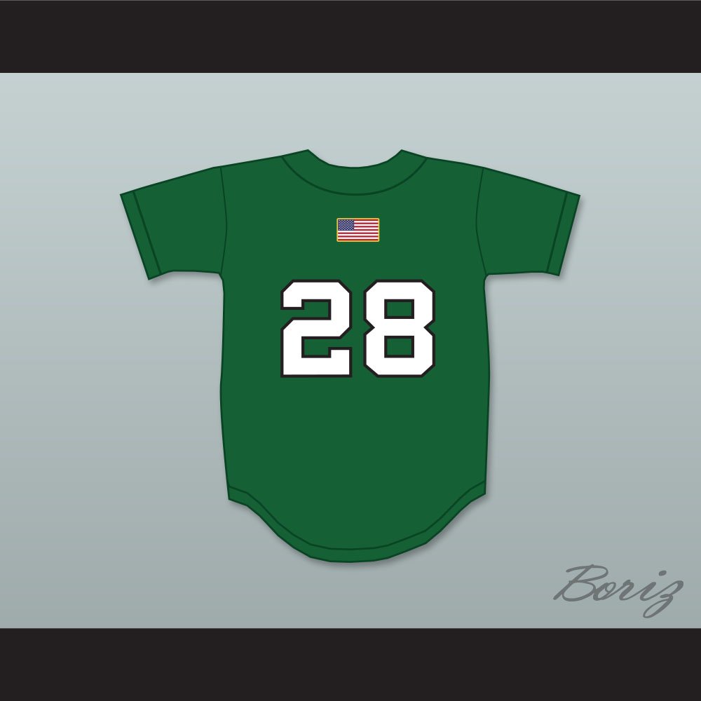 JD Martinez 28 Charles W. Flanagan High School Falcons Green Baseball Jersey  1 — BORIZ