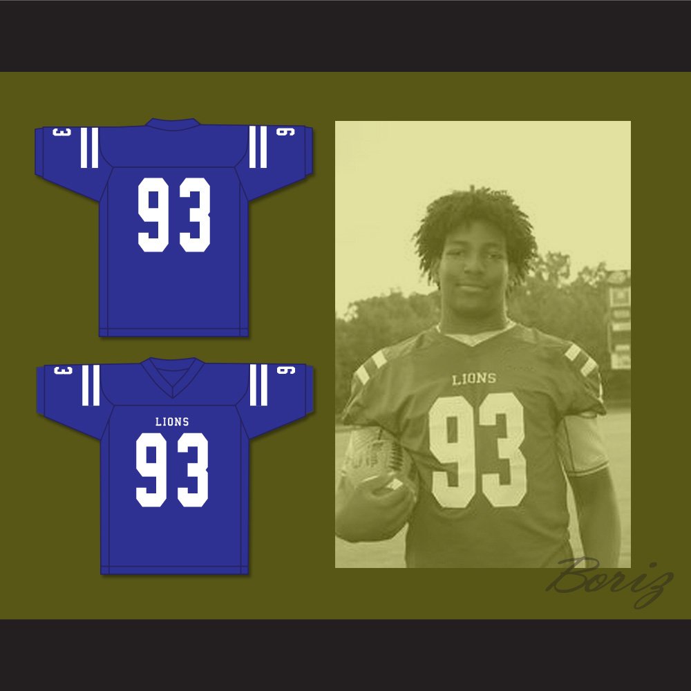 Kingsley Enagbare 93 Peachtree Ridge High School Lions Blue Football Jersey  1 — BORIZ