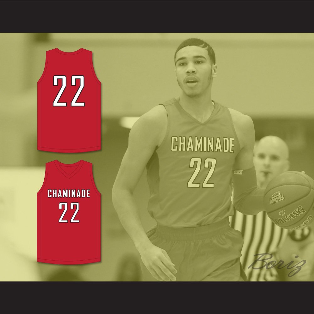 Jayson Tatum 22 Chaminade College Preparatory School Red Devils Red  Basketball Jersey 1 — BORIZ