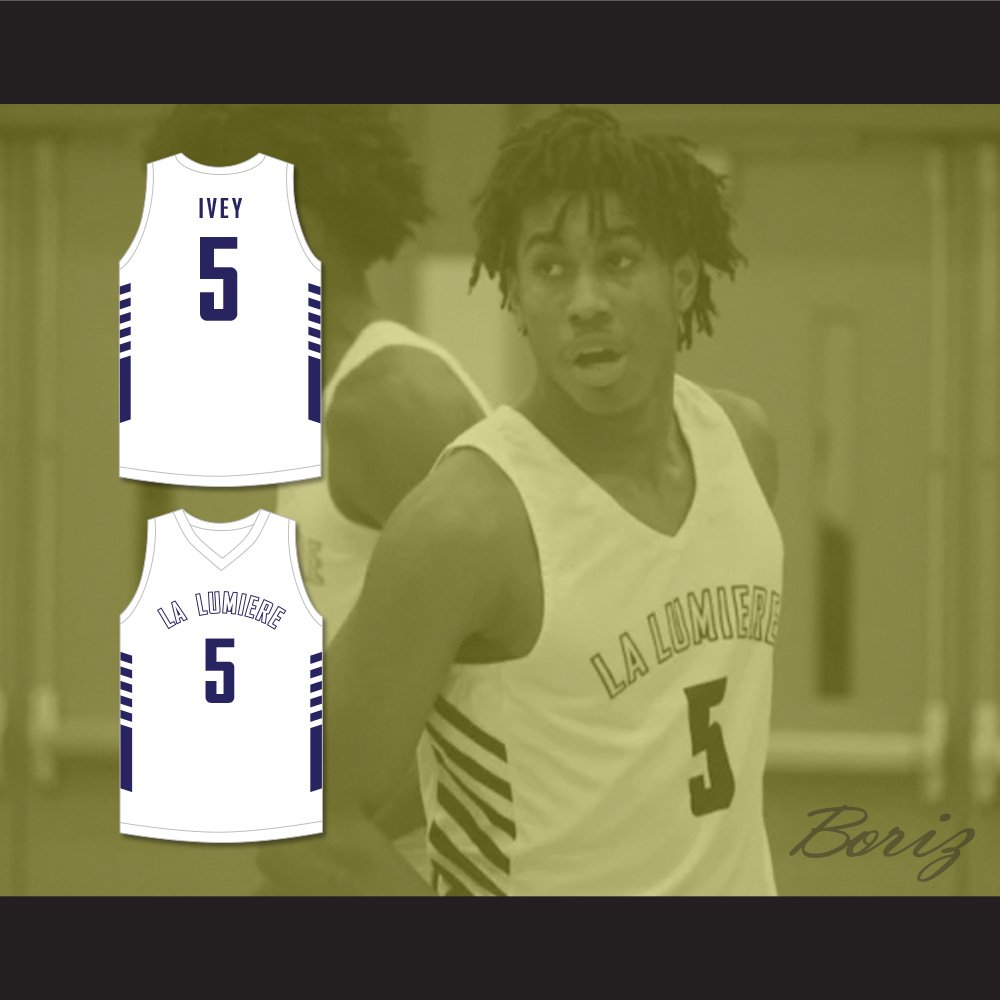 Jaden Ivey 5 La Lumiere School Lakers White Basketball Jersey 2 — BORIZ