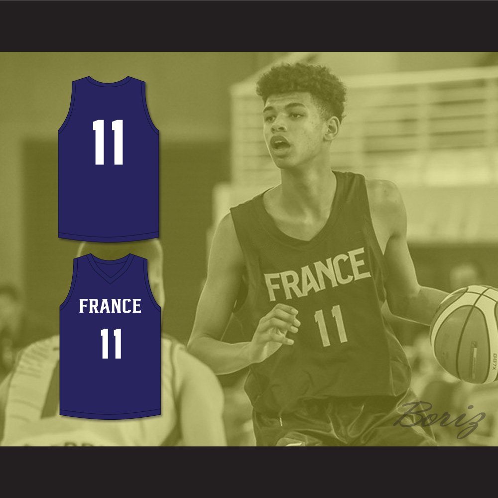 Ousmane Dieng 11 France Navy Blue Basketball Jersey 1 — BORIZ