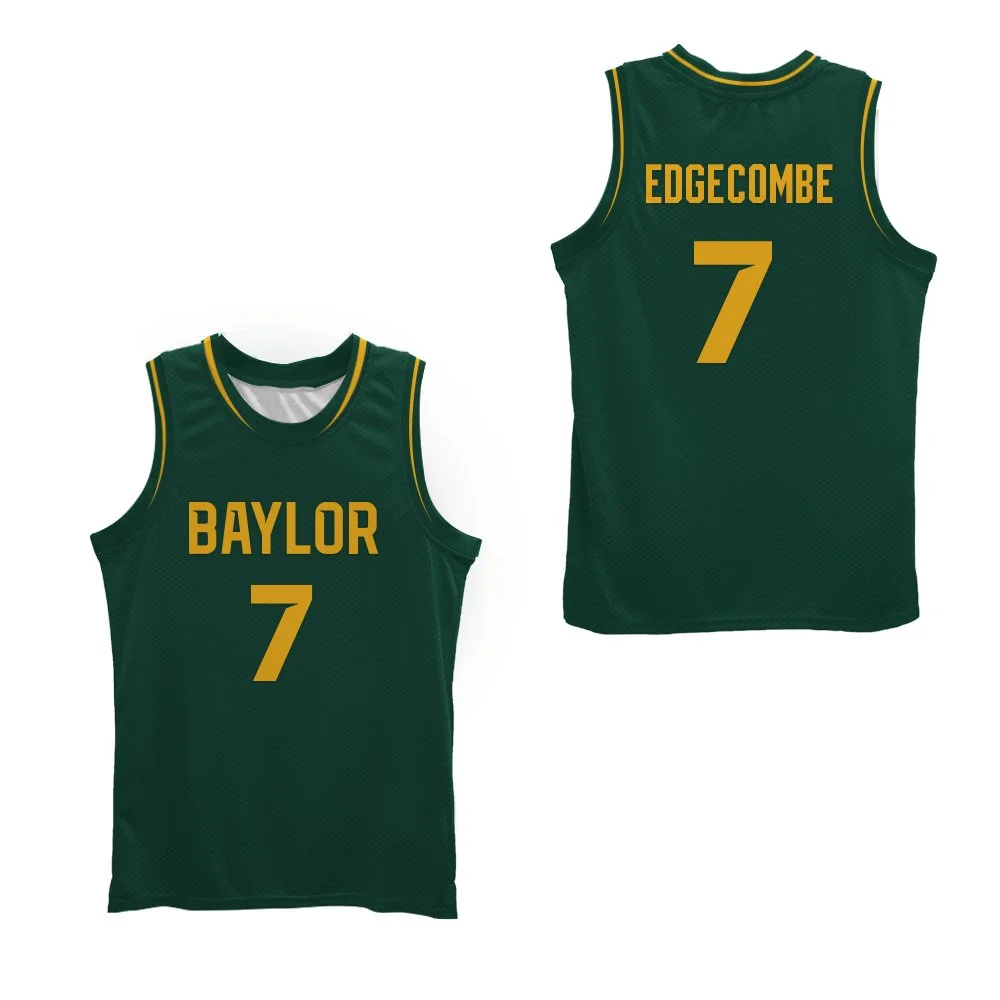 V. J. Edgecombe Baylor High School Basketball Jersey Hoop Dreams sewn Colors custom