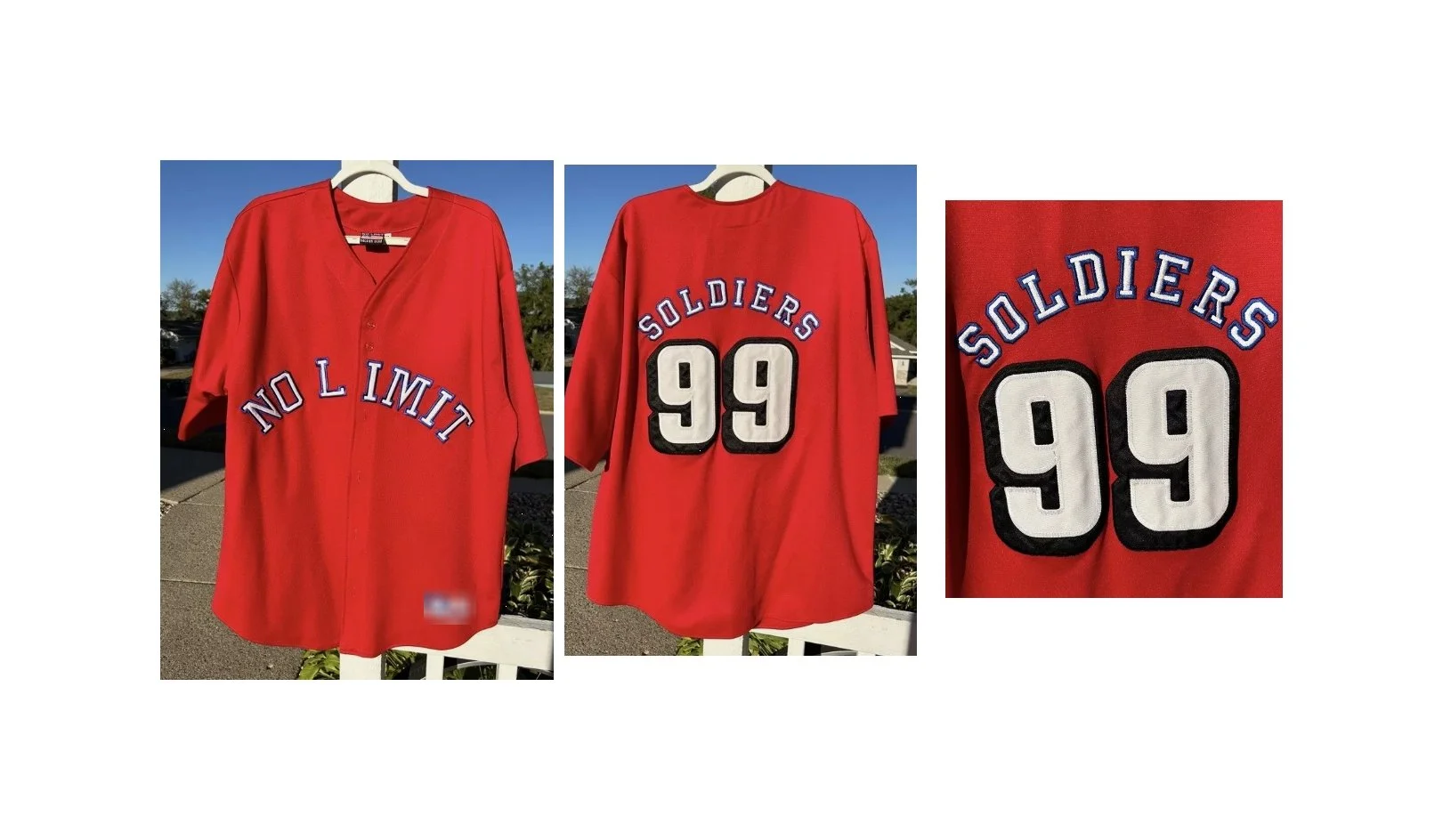 Sewn 1999 No Limit Soldier MASTER P Baseball Jersey MENS L Y2K Custom any name number New