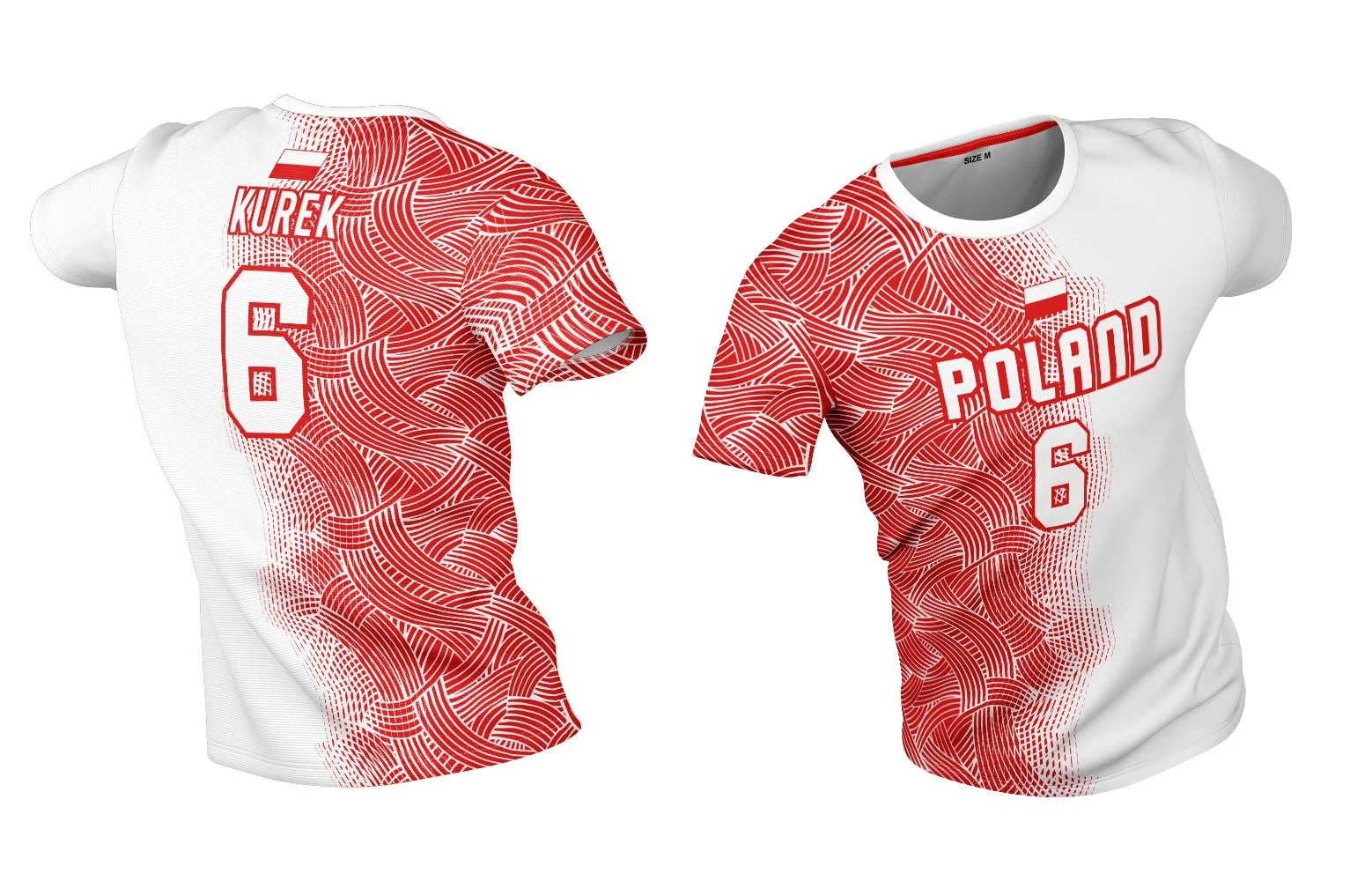 Poland Volleyball Jersey, Home and Away, Custom Name Number , National Team Design New black red