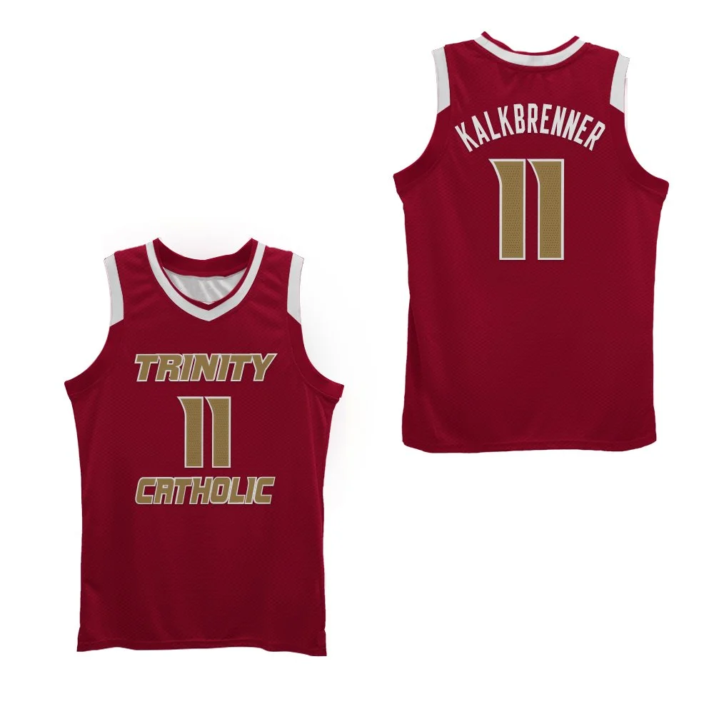 Ryan Kalkbrenner basketball Jersey Hoop sewn Colors custom Creighton Trinity Catholic Charlotte
