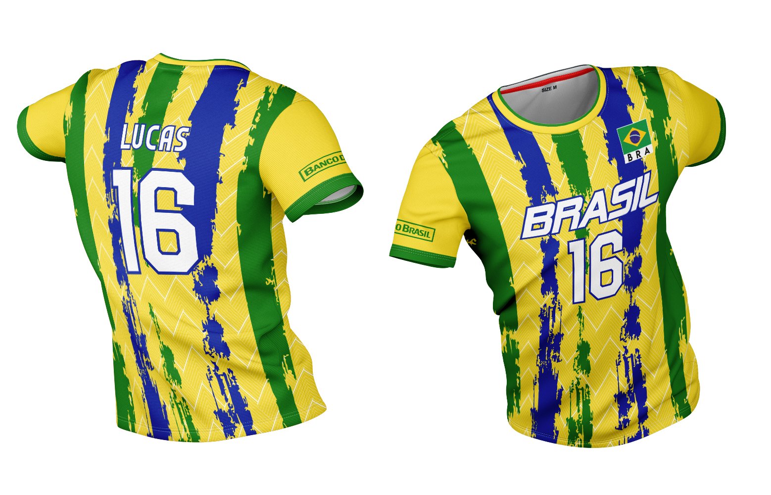 Brasil Volleyball Jersey, Home and Away, Custom Name Number , National Team Design Classic